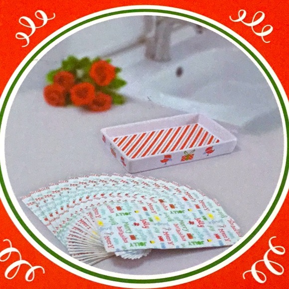 Christmas/Holiday 2 Piece Bathroom Set Tray, 18pc Hand Napkin For Guest. Hostess - Picture 6 of 6